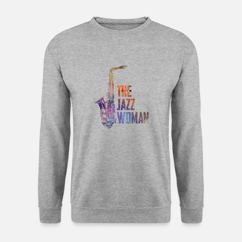 Jazz Frau - Unisex Pullover - Weißgrau meliert