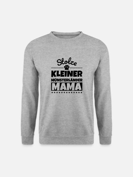 Stolze Kleiner Münsterländer Mama - Unisex Pullover - Weißgrau meliert