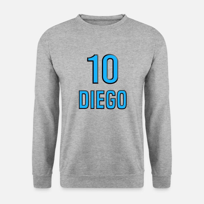 Diego 10 blau heller Stil - Unisex Pullover - Weißgrau meliert