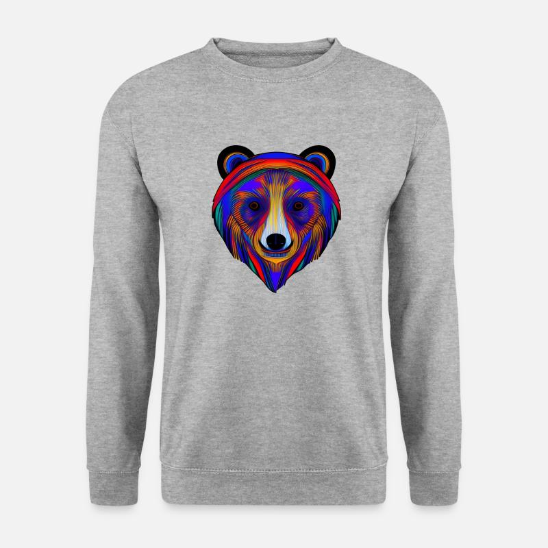Bär - Unisex Pullover - Weißgrau meliert