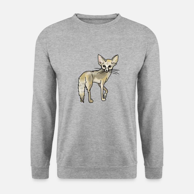 Wüstenfuchs Fennek - Unisex Pullover - Weißgrau meliert
