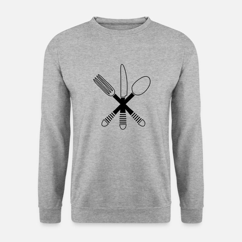 Besteck - Unisex Pullover - Weißgrau meliert