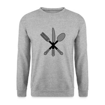 Cooking cutlery 2 - Unisex Sweatshirt - salt & pepper - Front - Alina (178cm) & Michal (187cm)