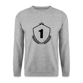 Coat of arms 1 - Unisex Sweatshirt - salt & pepper - Front - Alina (178cm) & Michal (187cm)