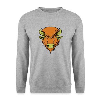 Buffalo - Unisex Sweatshirt - salt & pepper - Front - Alina (178cm) & Michal (187cm)