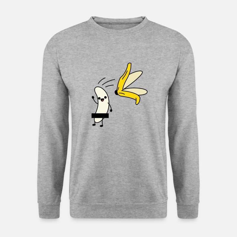 Bananenschale T-Shirt - Unisex Pullover - Weißgrau meliert