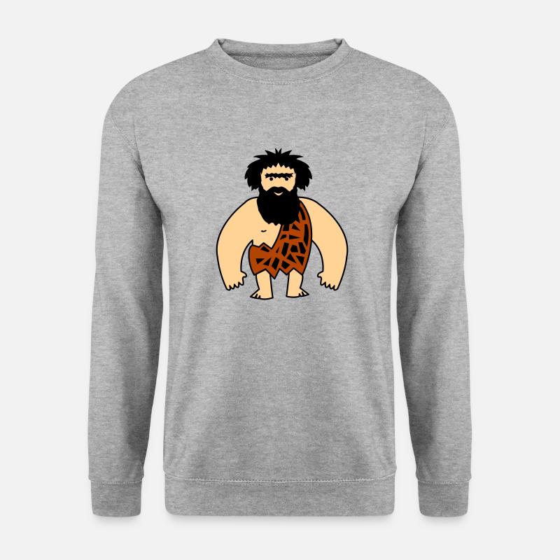 Höhlenmensch - Unisex Pullover - Weißgrau meliert