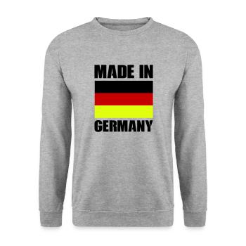 made in germany - Unisex Pullover - Weißgrau meliert - Vorne - Alina (178cm) & Michal (187cm)
