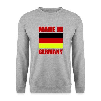 made in germany - Unisex Pullover - Weißgrau meliert - Vorne - Alina (178cm) & Michal (187cm)