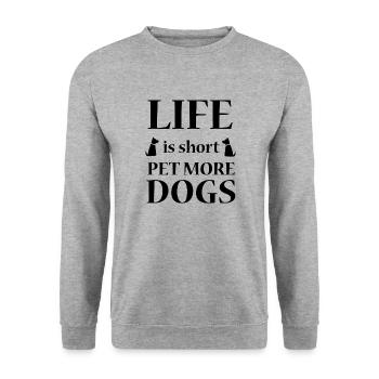 Dog Hund - Unisex Pullover - Weißgrau meliert - Vorne - Alina (178cm) & Michal (187cm)