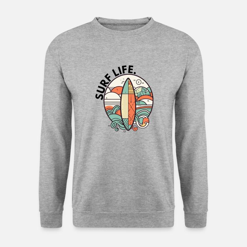 Surfen - Unisex Pullover - Weißgrau meliert