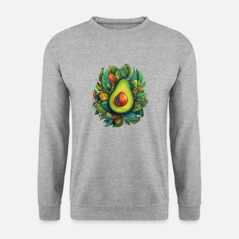 Avocado - Unisex Pullover - Weißgrau meliert