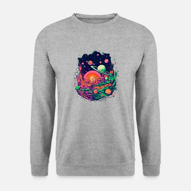 Mysterious solar system with planets - Unisex Sweatshirt - salt & pepper