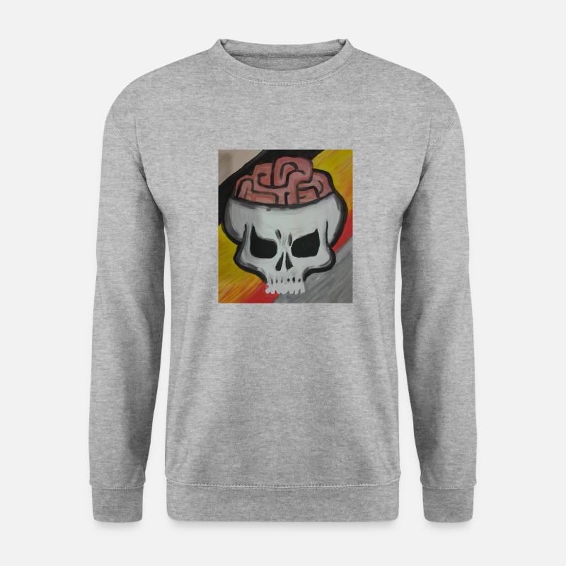 Zwar tot jedoch mit hirn36 - Unisex Pullover - Weißgrau meliert