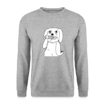 Na und? - Unisex Pullover - Weißgrau meliert - Vorne - Alina (178cm) & Michal (187cm)