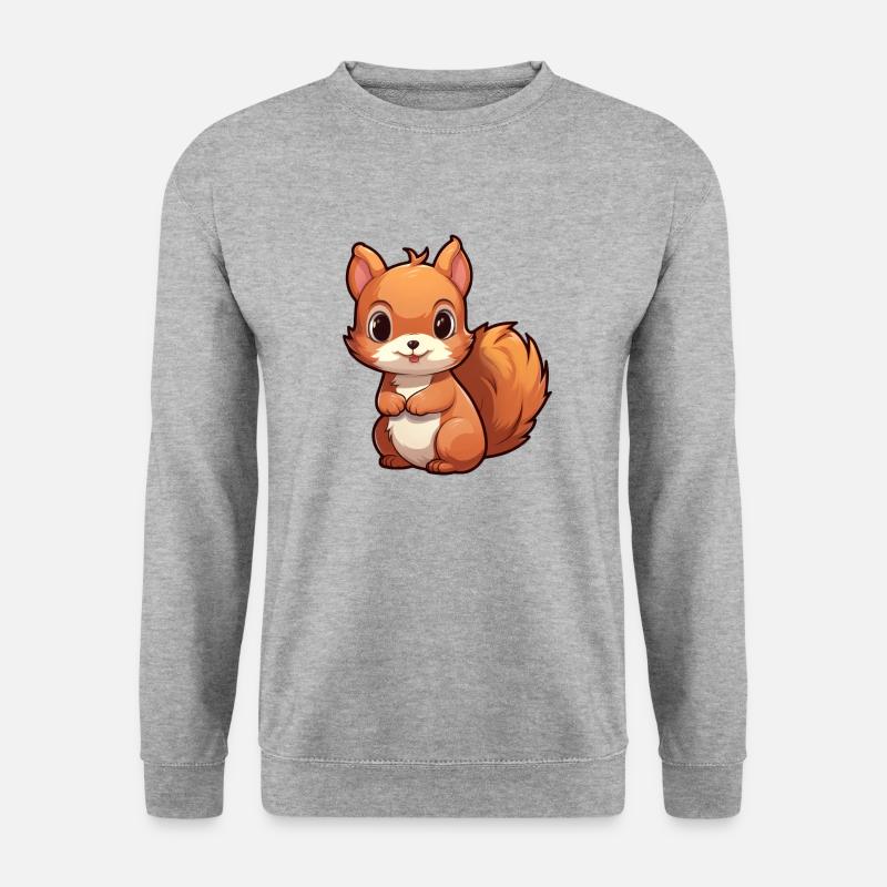 Eichhörnchen Kawaii - Unisex Pullover - Weißgrau meliert