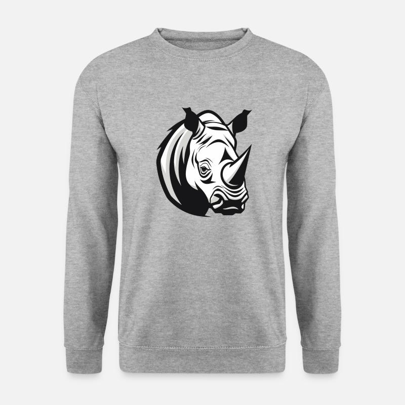 das Nashorn - Unisex Pullover - Weißgrau meliert