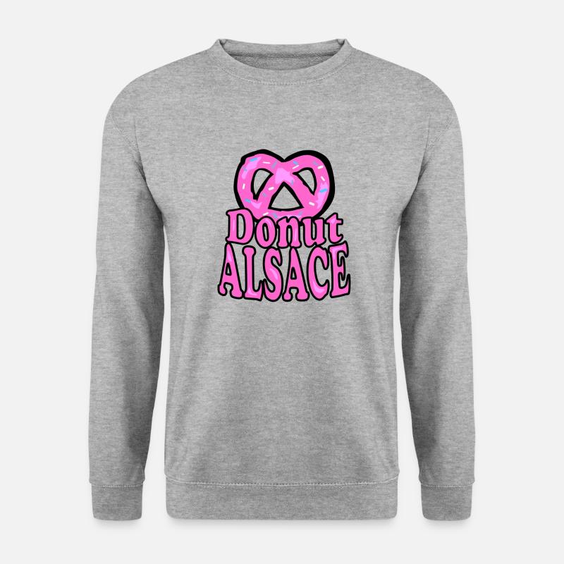Elsässer Donut-Brezel - Unisex Pullover - Weißgrau meliert