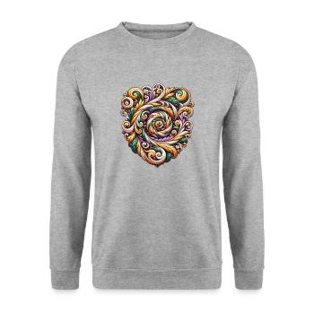 Colorful geometric pattern inspired by Russian art - Unisex Sweatshirt - salt & pepper - Front - Alina (178cm) & Michal (187cm)