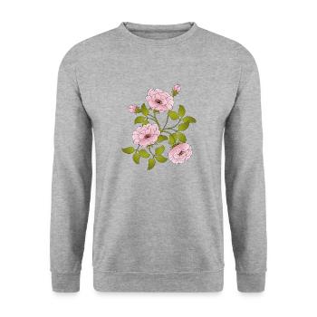 Flowers - Unisex Sweatshirt - salt & pepper - Front - Alina (178cm) & Michal (187cm)