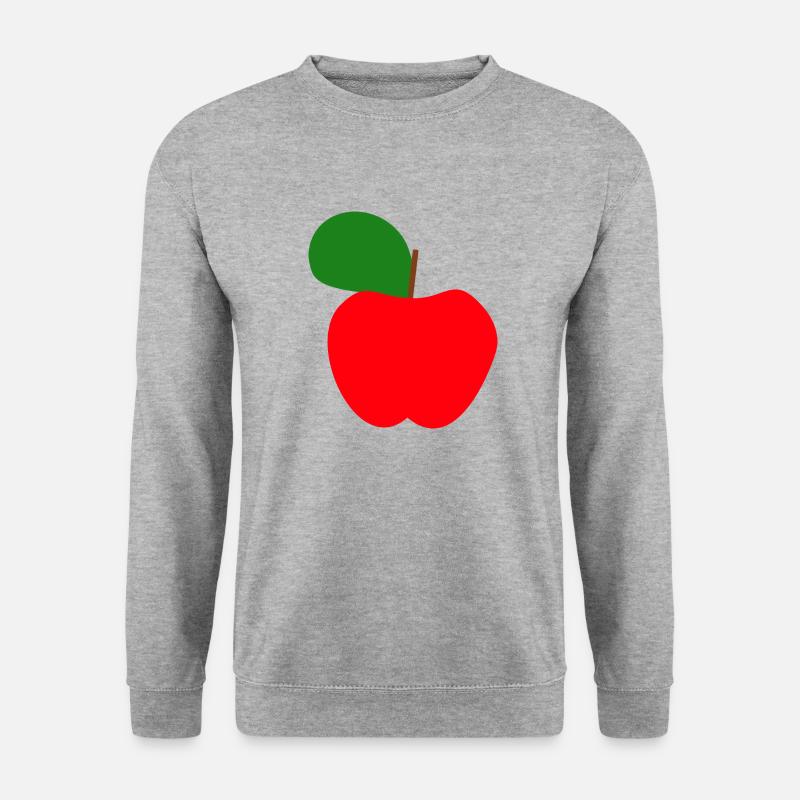 roter Apfel - Unisex Pullover - Weißgrau meliert