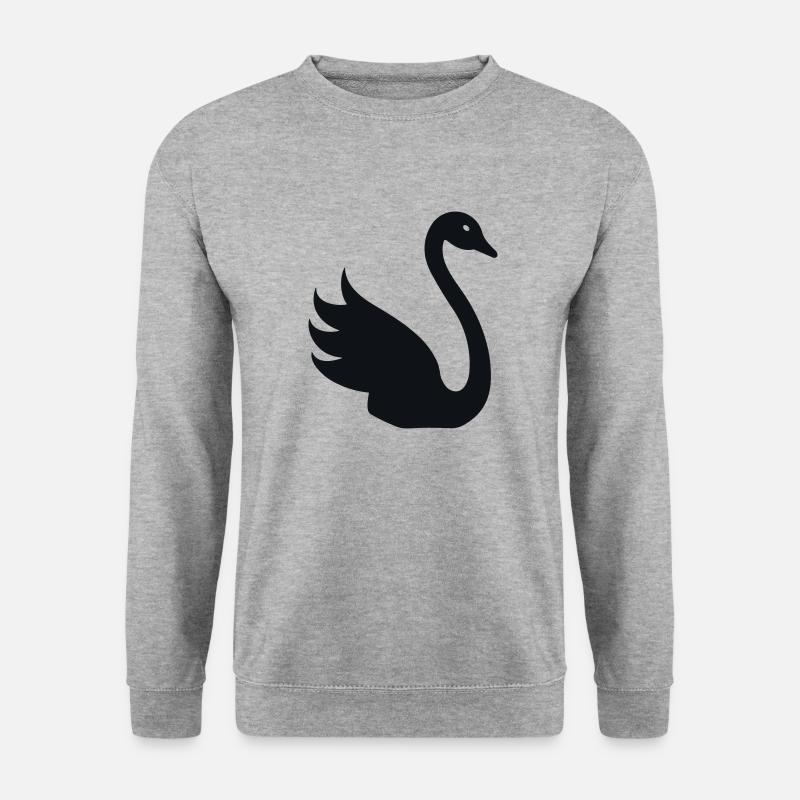 Schwan - Unisex Pullover - Weißgrau meliert