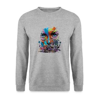 Graffiti Street Art Spray Colors Cool Artist Retro - Unisex Sweatshirt - salt & pepper - Front - Alina (178cm) & Michal (187cm)