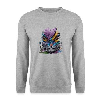 graffiti street art spray colors cool artist retro - Unisex Sweatshirt - salt & pepper - Front - Alina (178cm) & Michal (187cm)