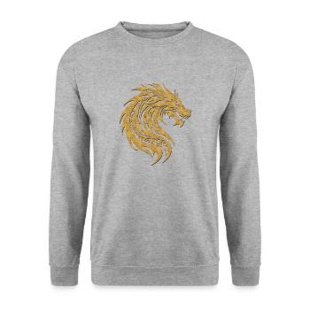 Fantasy Dragon Anime Dragon Head Reptile mythique - Sweat-shirt Unisexe - gris chiné - Devant - Alina (178cm) & Michal (187cm)