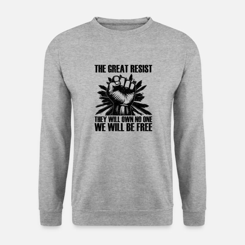 Der große Widerstand - Unisex Pullover - Weißgrau meliert
