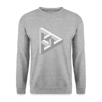 Figurine 3D impossible - Sweat-shirt Unisexe - gris chiné - Devant - Alina (178cm) & Michal (187cm)