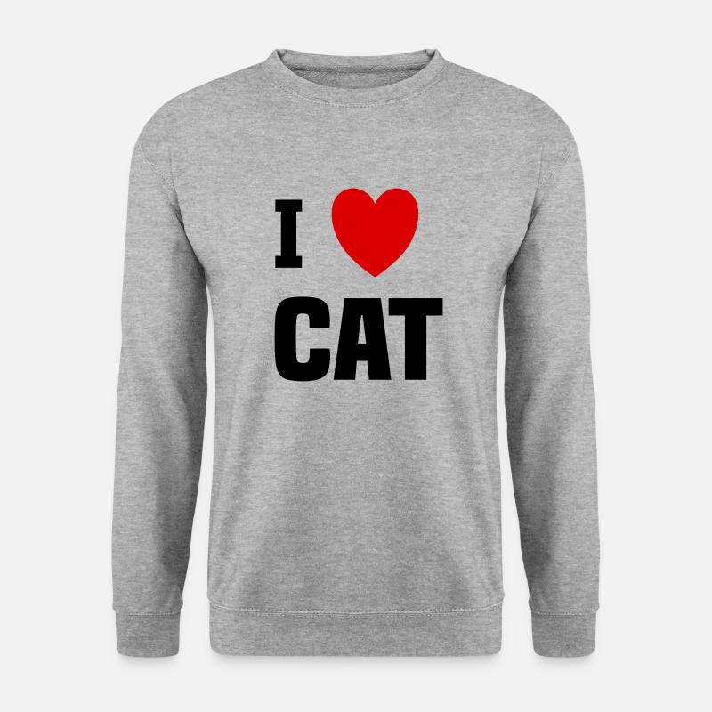 liebe Katze - Unisex Pullover - Weißgrau meliert