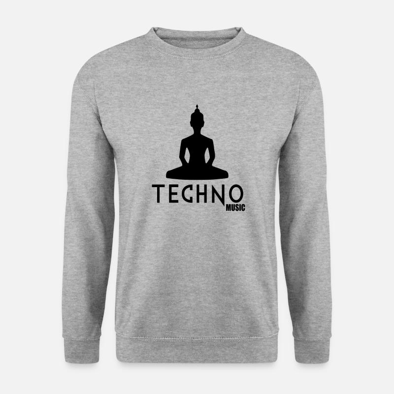 Techno-Musik 1 - Unisex Pullover - Weißgrau meliert
