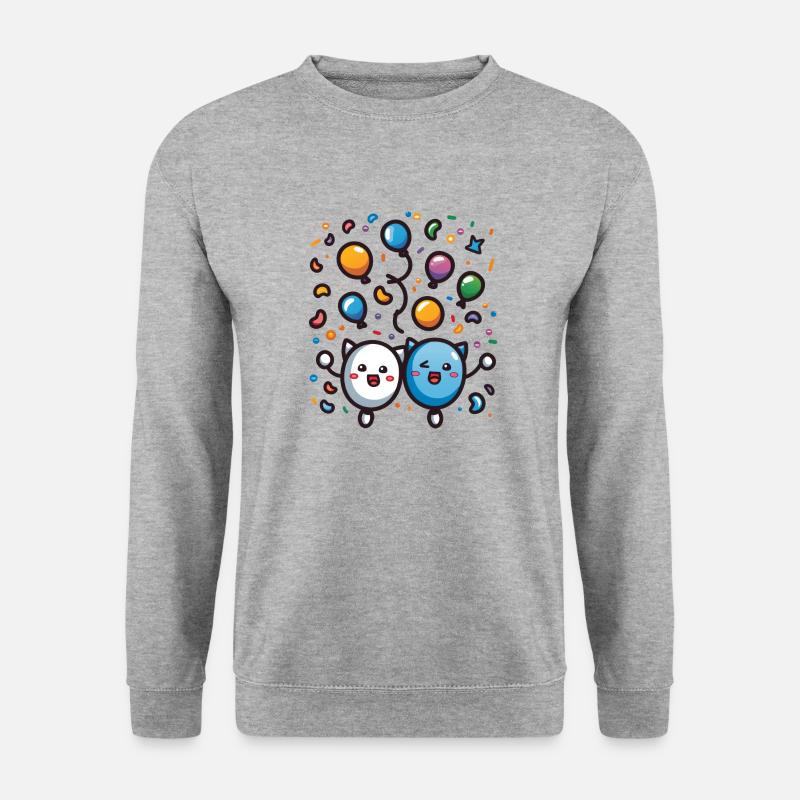 Fasnachtsfreude mit Konfetti - Unisex Pullover - Weißgrau meliert