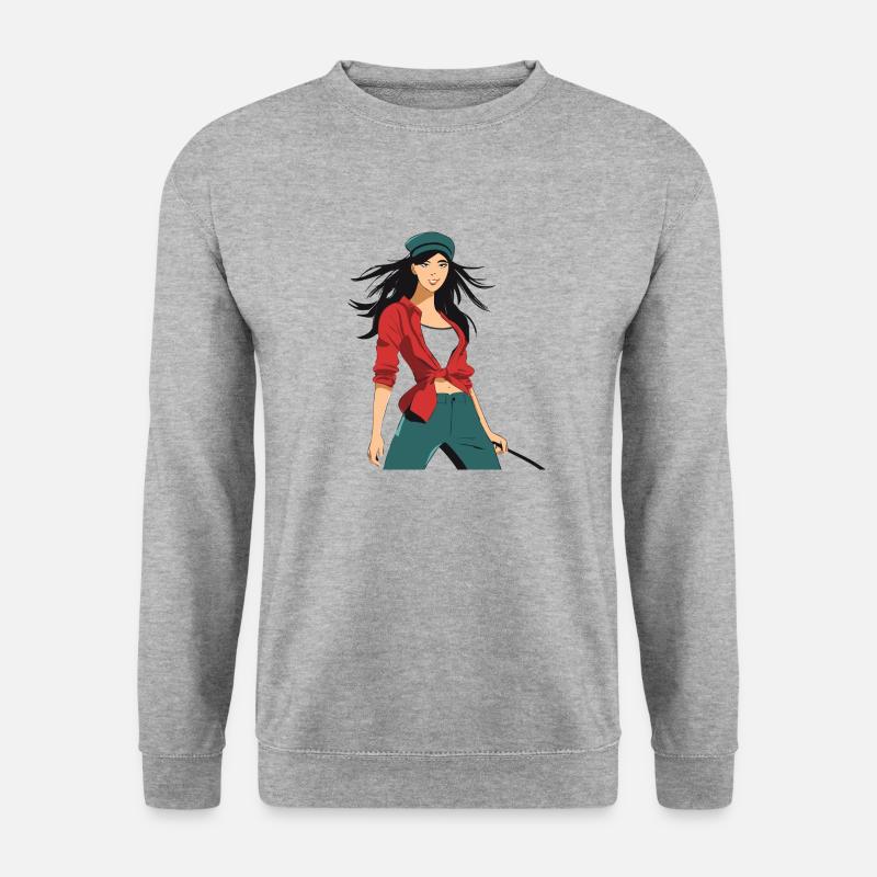 Revolution Girl - Unisex Pullover - Weißgrau meliert