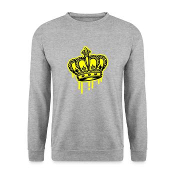Crown King Symbol - Unisex Sweatshirt - salt & pepper - Front - Alina (178cm) & Michal (187cm)