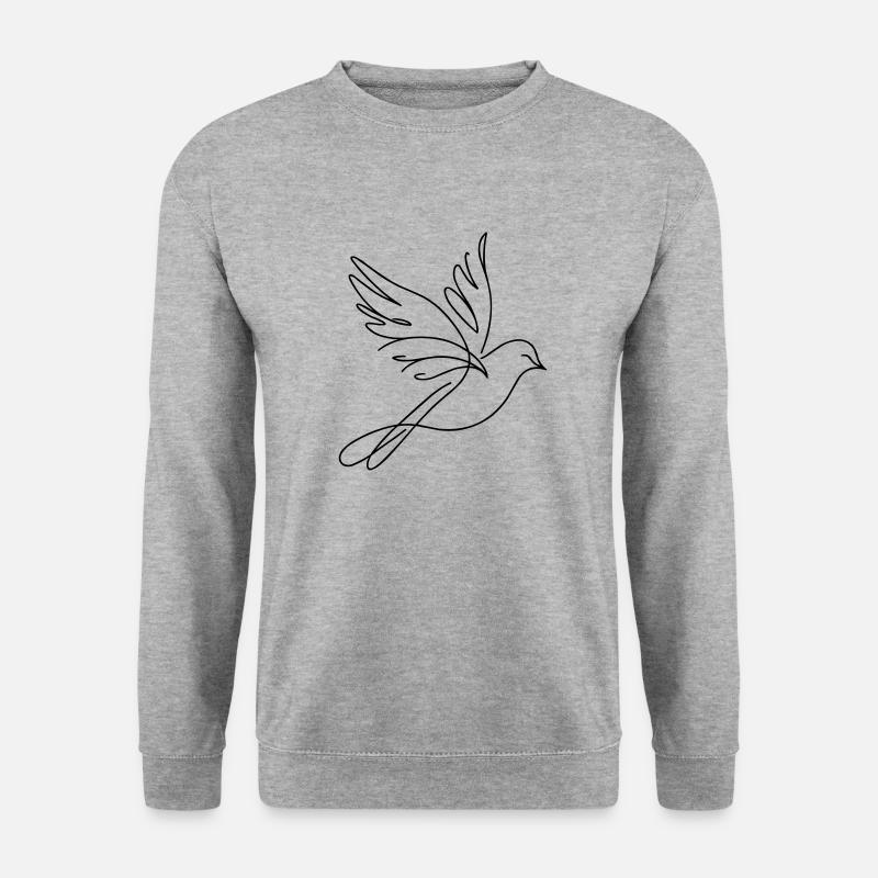 Vogel - Unisex Pullover - Weißgrau meliert