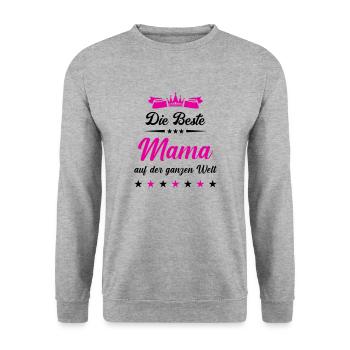 beste mama auf der welt - Unisex Pullover - Weißgrau meliert - Vorne - Alina (178cm) & Michal (187cm)