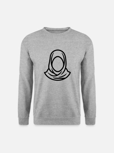 Hijab hovedtørklæde muslimsk kvinde - Unisex sweater - hvidgrå meleret