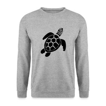 Schildkröte - Unisex Pullover - Weißgrau meliert - Vorne - Alina (178cm) & Michal (187cm)