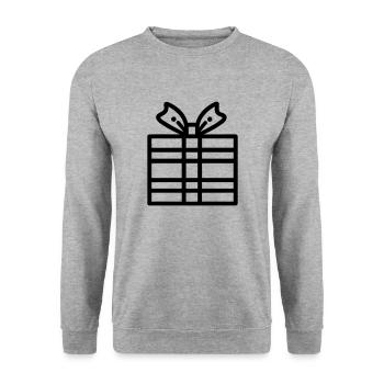 Kleine Geschenkbox - Unisex Pullover - Weißgrau meliert - Vorne - Alina (178cm) & Michal (187cm)