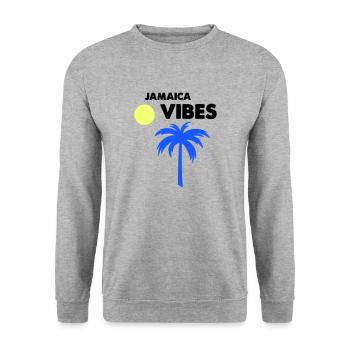 jamaica vibes - Unisex Pullover - Weißgrau meliert - Vorne - Alina (178cm) & Michal (187cm)