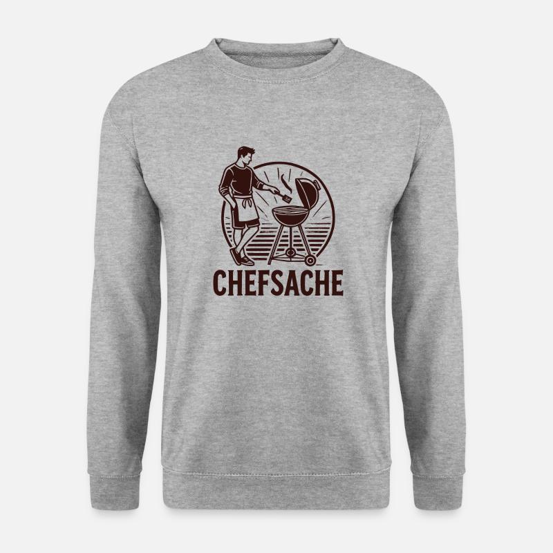 Chefsache - Unisex Pullover - Weißgrau meliert