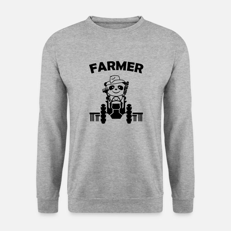 panda farmer - Unisex Pullover - Weißgrau meliert