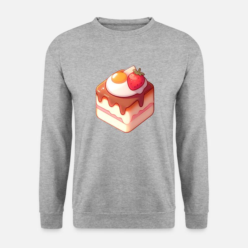 Schokoladenkuchen - Unisex Pullover - Weißgrau meliert