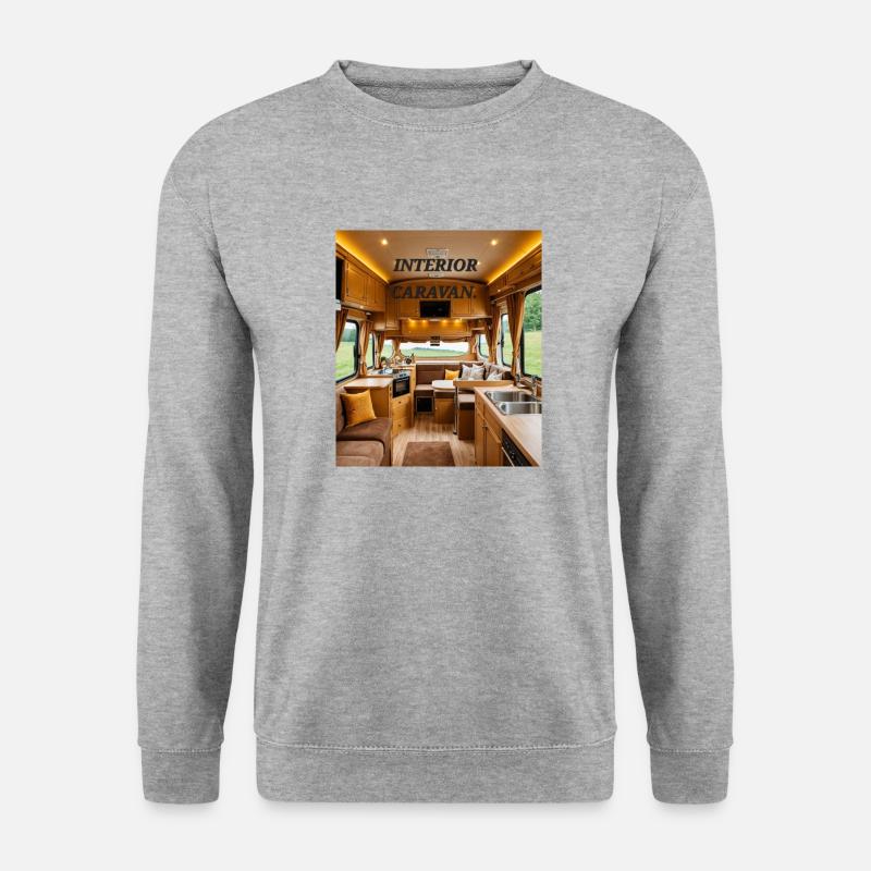 Interieur des Wohnwagens. - Unisex Pullover - Weißgrau meliert