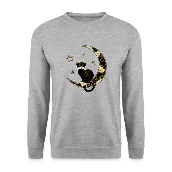 Cat - Unisex Sweatshirt - salt & pepper - Front - Alina (178cm) & Michal (187cm)