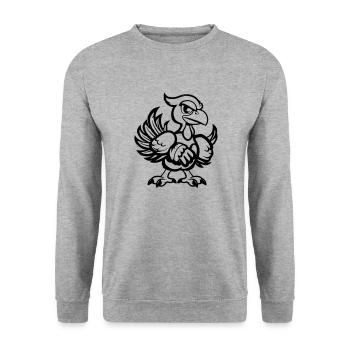 truthuhn comic - Unisex Pullover - Weißgrau meliert - Vorne - Alina (178cm) & Michal (187cm)