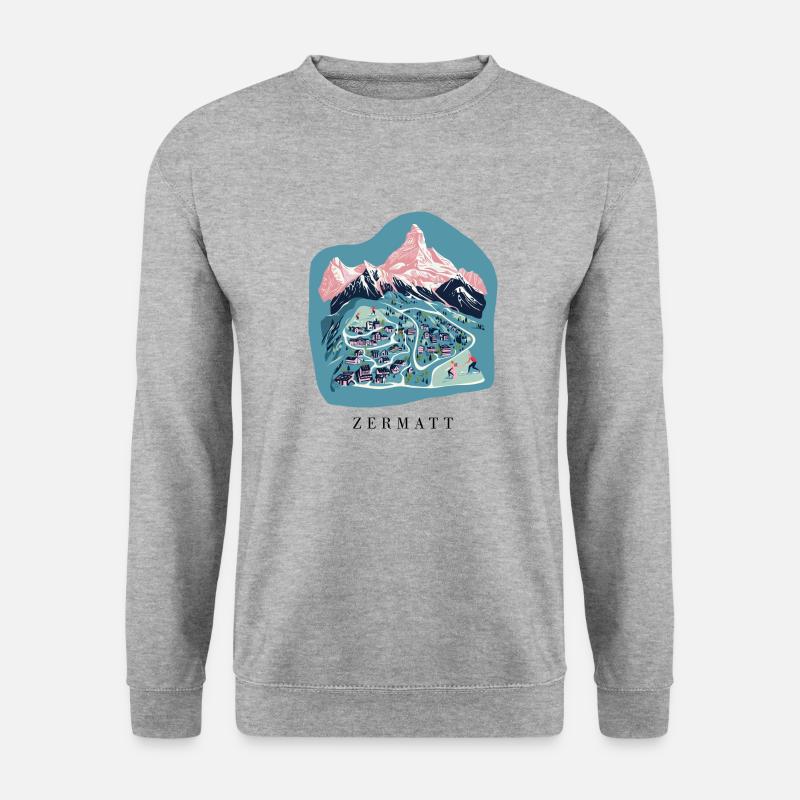 Zermatt - Unisex Pullover - Weißgrau meliert
