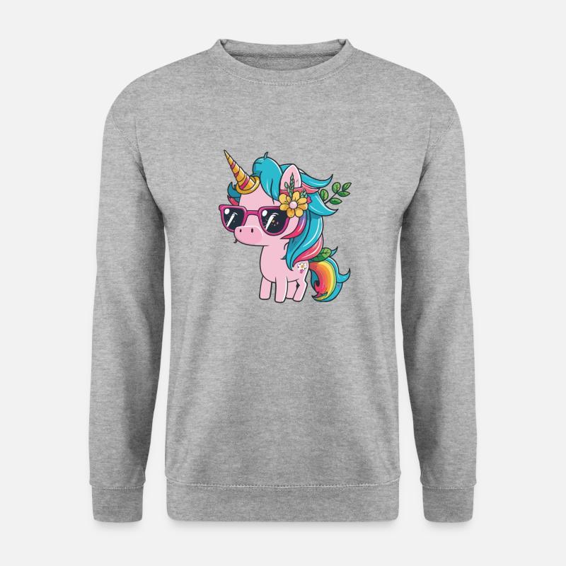 unicorn - Unisex Pullover - Weißgrau meliert